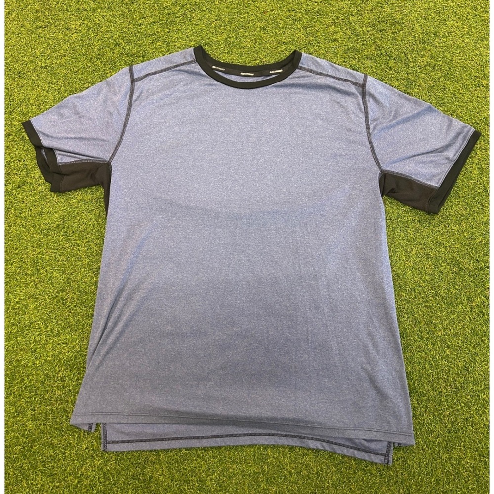 Nike Running Mens Blue Heathered Short Sleeve Performance Training Shirt L